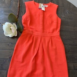 Form fitting orange dress perfect for spring